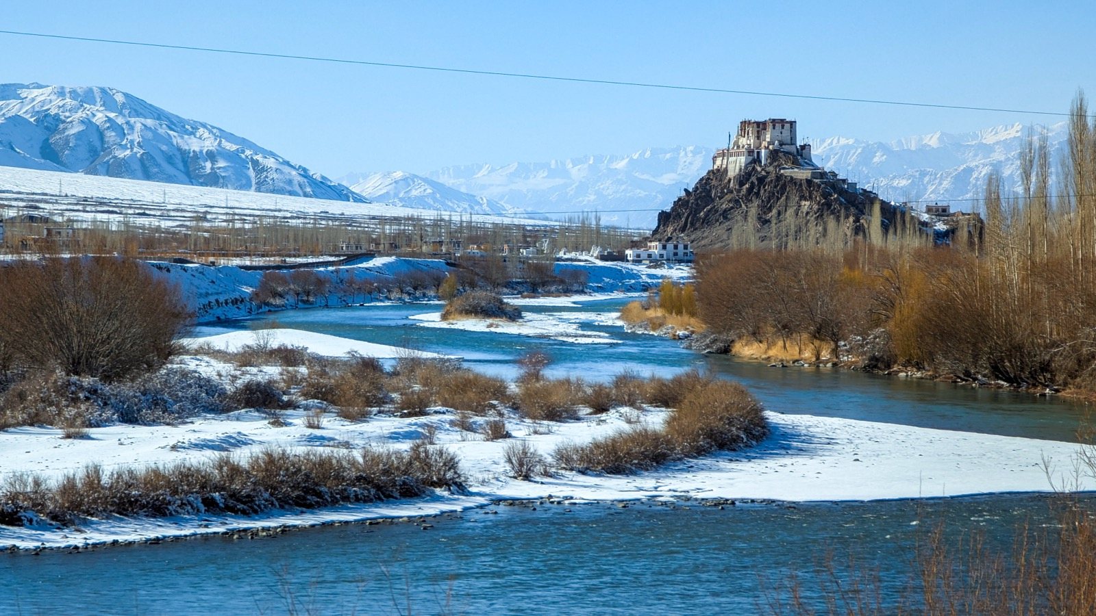 The Indus river valley below the Ladakh range