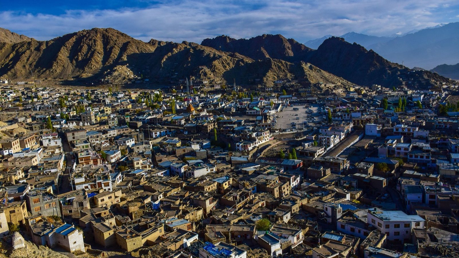 Leh town seen from above, Ladakh