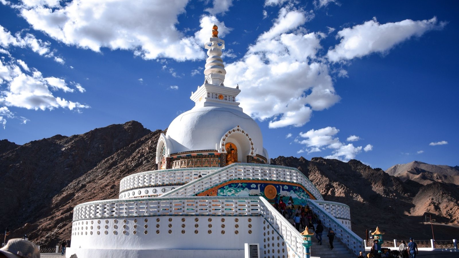 Shanti Stupa above Leh at midday, Ladakh
