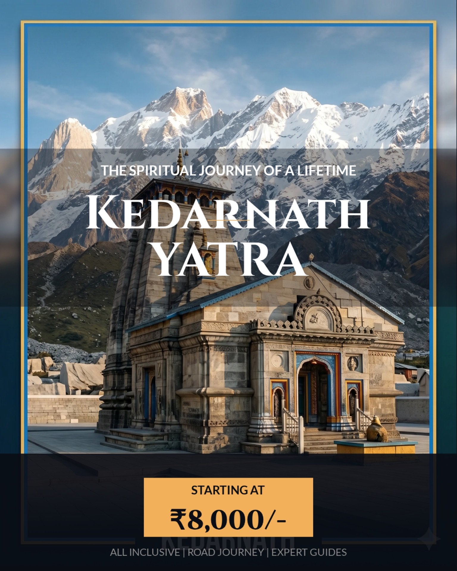 Char Dham Yatra 8 Nights 9 Days ex-Haridwar with Kedarnath helicopter
